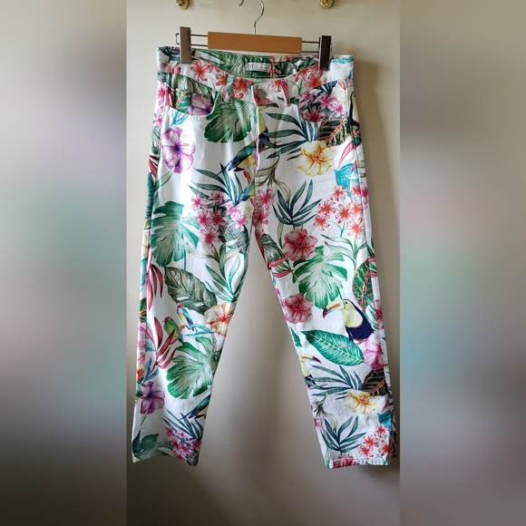 NWOT ZARA FLORAL JEANS SZ 06 - Picture 10 of 15